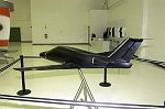 Eclipse 500 model used for wind tunnel testing.  Raburn says the vast majority of testing is being done using fluid dynamics modelling software, minimizing the amount of costly wind tunnel testing they will need.  