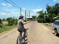 John biking to Placencia.  