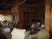Comfortable living room in our villa at Turtle Inn, Placencia, Belize.  
