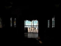 The view from bed in Doug's room at Turtle Inn, showing how close the ocean is.  Great sounds and sea smells!