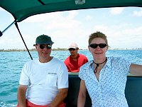 Doug and Margaret in the back of the snorkel boat with our guide.  