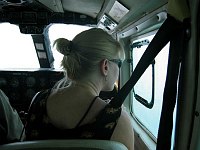 Margaret sat up front with Rafael Perez for the flight from Placencia to Blancaneaux.  