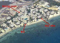 The Turtle Inn resort, as seen from our plane on departure.  