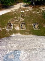 The view down from the top of the pyramid.  