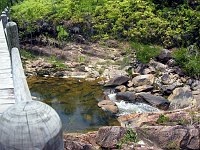 The river at Blancaneaux under the pedestrian bridge.  