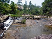 Some of the upper waterfalls area at Blancaneaux.  The small pool in the bottom right of the photo is calm and shallow, nice for a refreshing dip.  A larger swimming area is just above the falls.  