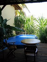 Patio off Doug's suite at Villa del Sol, with mini pool.  